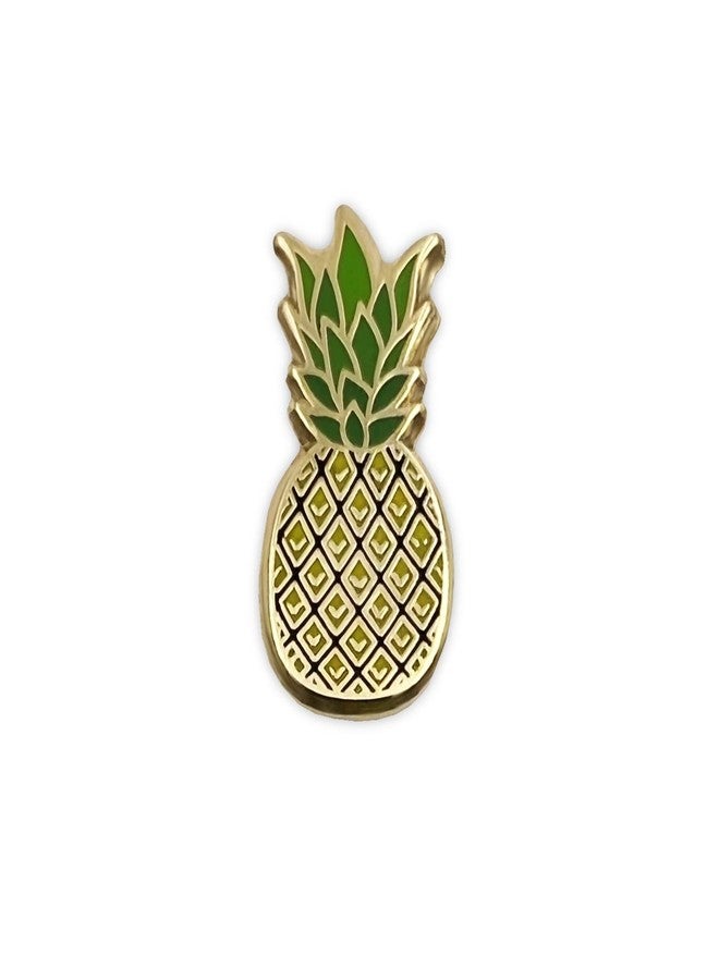 PinMaze Pineapple Enamel Lapel Pin (Gold) - Image 1